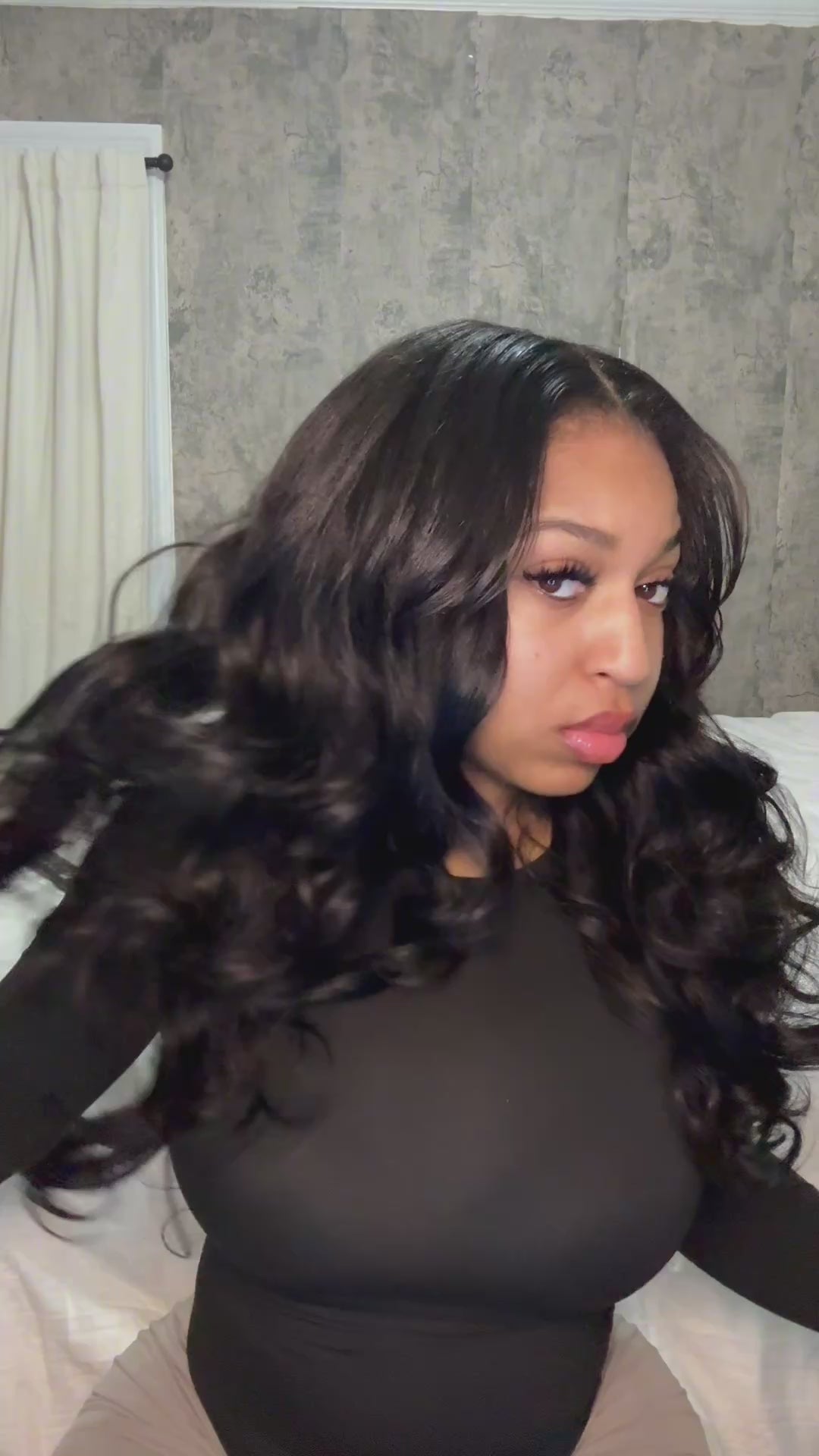 #17 Curled V-part wig